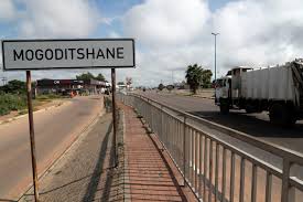 The Mogoditshane roadside sign at the settlement boundary